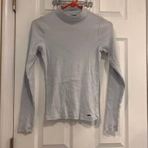 Hollister Ribbed Mock Neck Long Sleeve Top